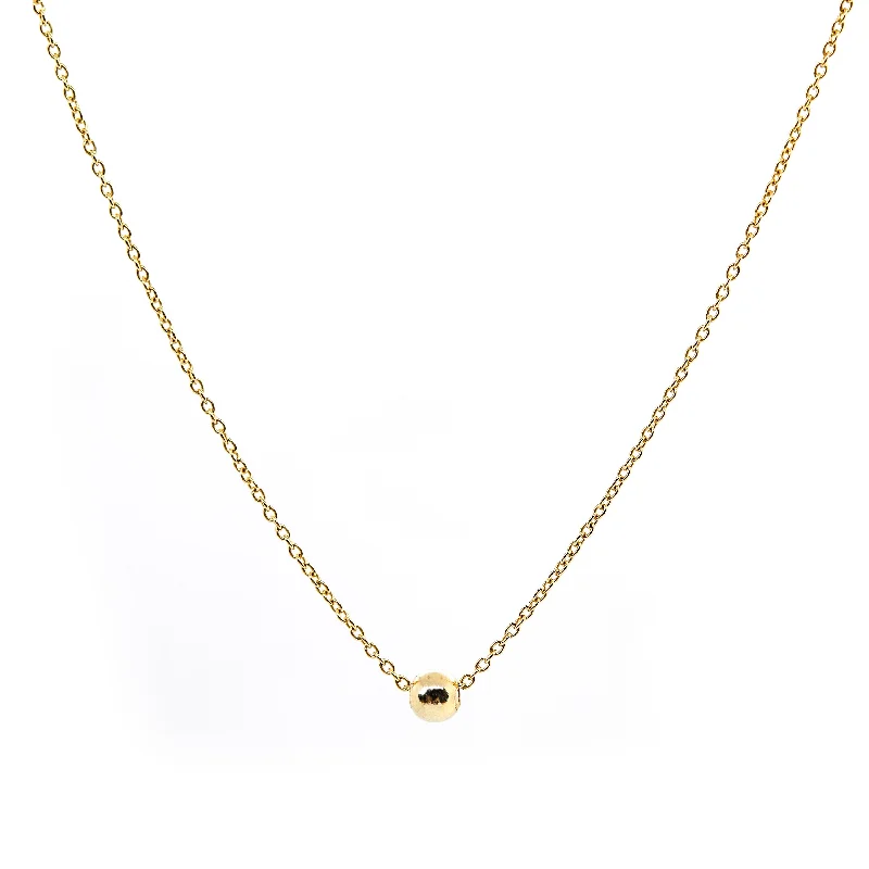 Luxury Gold Necklaces-Single Point Necklace, Solid Gold