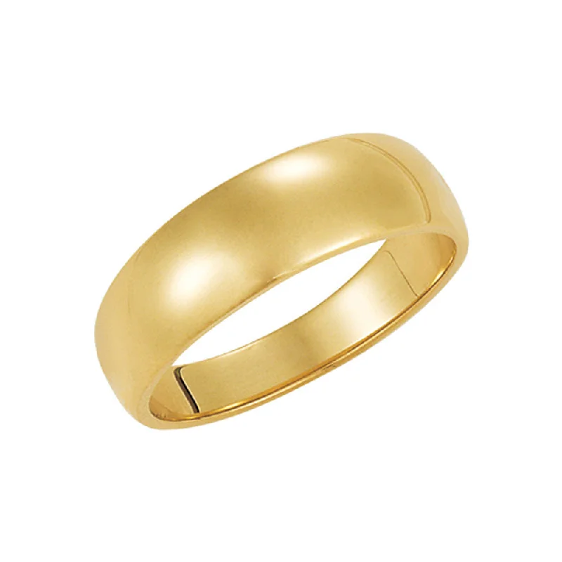 Unique Solitaire Rings-4mm Half Round Tapered Wedding Band in 14k Yellow Gold