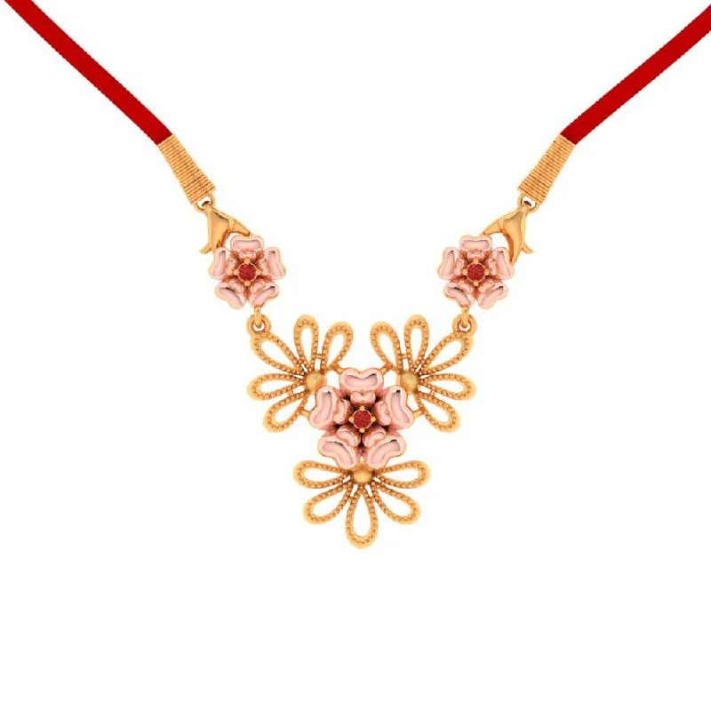 Gold Choker Necklaces-14k Multiple Flowers Designed Gold Elegance Necklace