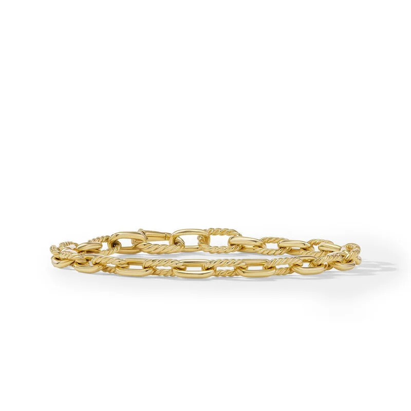 Sparkling Charm Bracelets-DY Gents Madison Chain Bracelet in 18K Yellow Gold