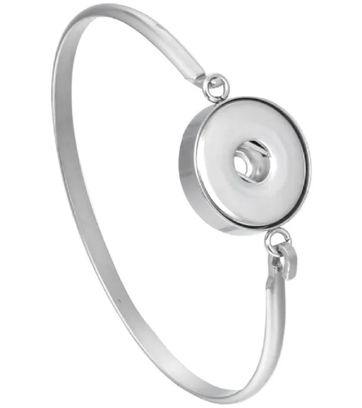 Simple Gold Bangle Bracelets-Large  Snap Hook Bangle Stainless Steel(Fits Large Snap Buttons)