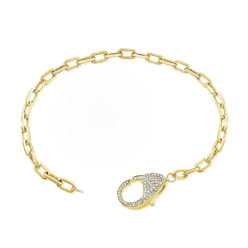 Simple Diamond Link Bracelets-Diamond Link Bracelet available in 14K Gold