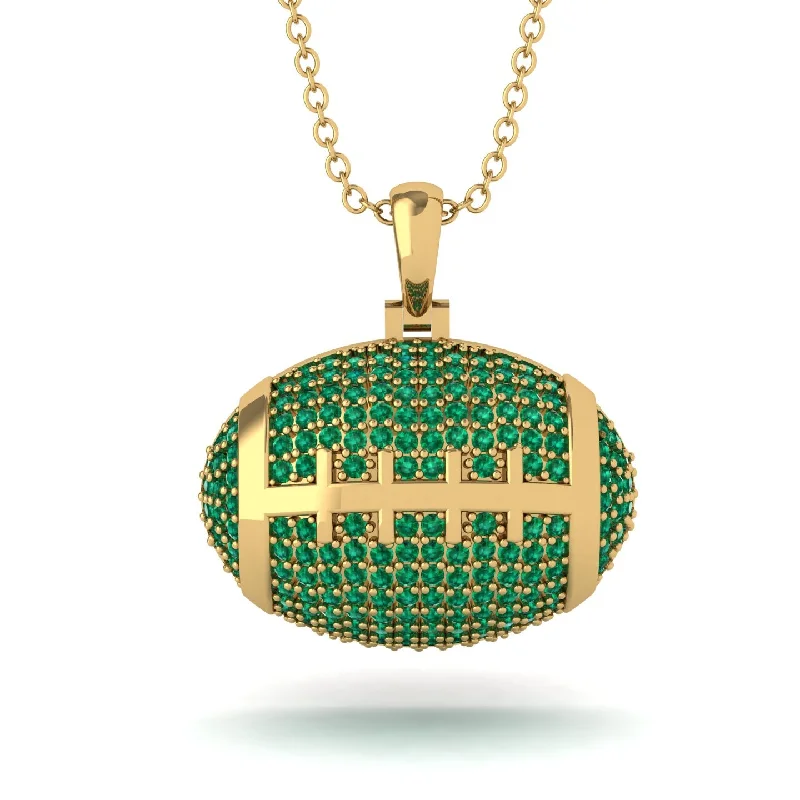 Bridal Necklaces-American Football Emerald Necklace - Jeremy No. 4