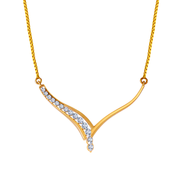 Silver Chain Necklaces-18k Delicate Diamond And Gold Necklace