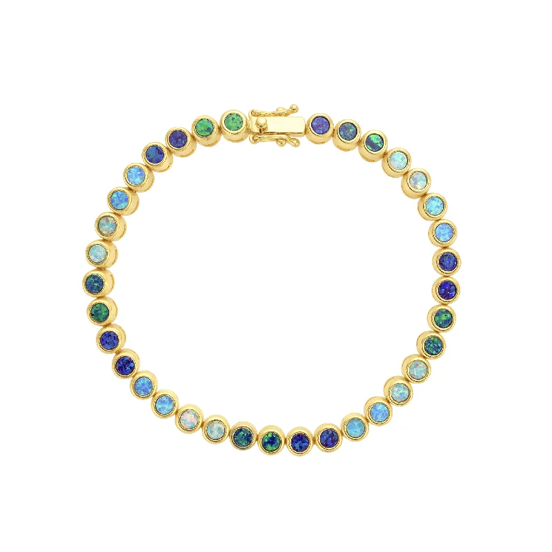 Classic Bracelet Designs-Opal Ombre Tennis Bracelet