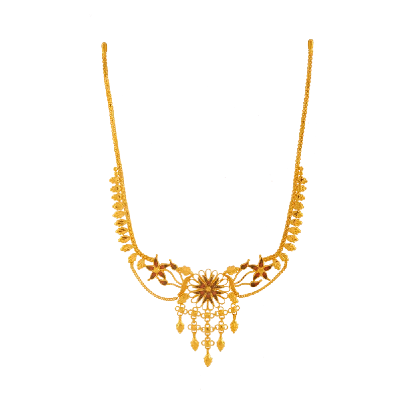 Gold and Silver Necklaces-22KT Yellow Gold Necklace For Women