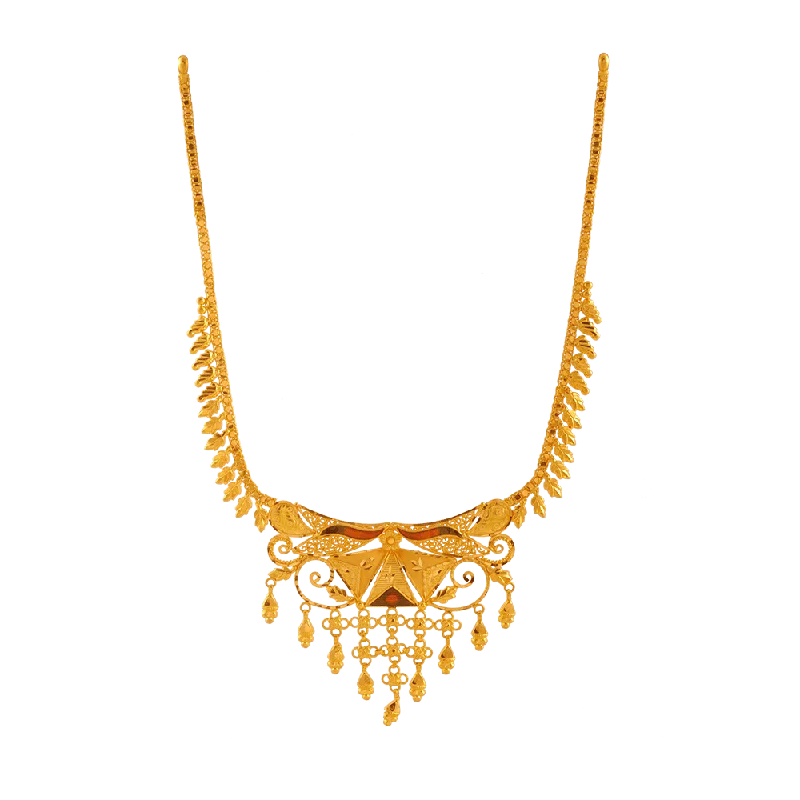 Fashionable Layered Necklaces-22KT Yellow Gold Necklace For Women