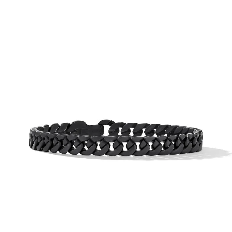 Gemstone Link Bracelets-David Yurman Gents Curb Chain Bracelet in Black Titanium, 8mm