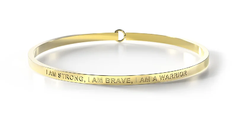 Statement Gold Bangles-I Am Strong, I Am Brave, I Am A Warrior