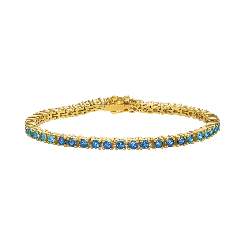 Stylish Chain Bracelets-Blue Topaz Ombre Tennis Bracelet