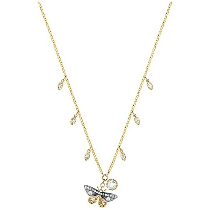 Stylish Adjustable Necklaces-Swarovski Women's Pendant Necklace - Magnetic Gold Plated Butterfly | 5416786