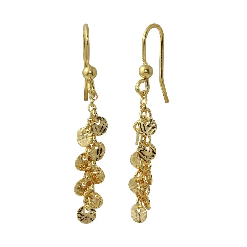 Crystal Drop Earrings-Gold Plated 925 Sterling Silver Dangling Confetti Earrings - ARE00025GP