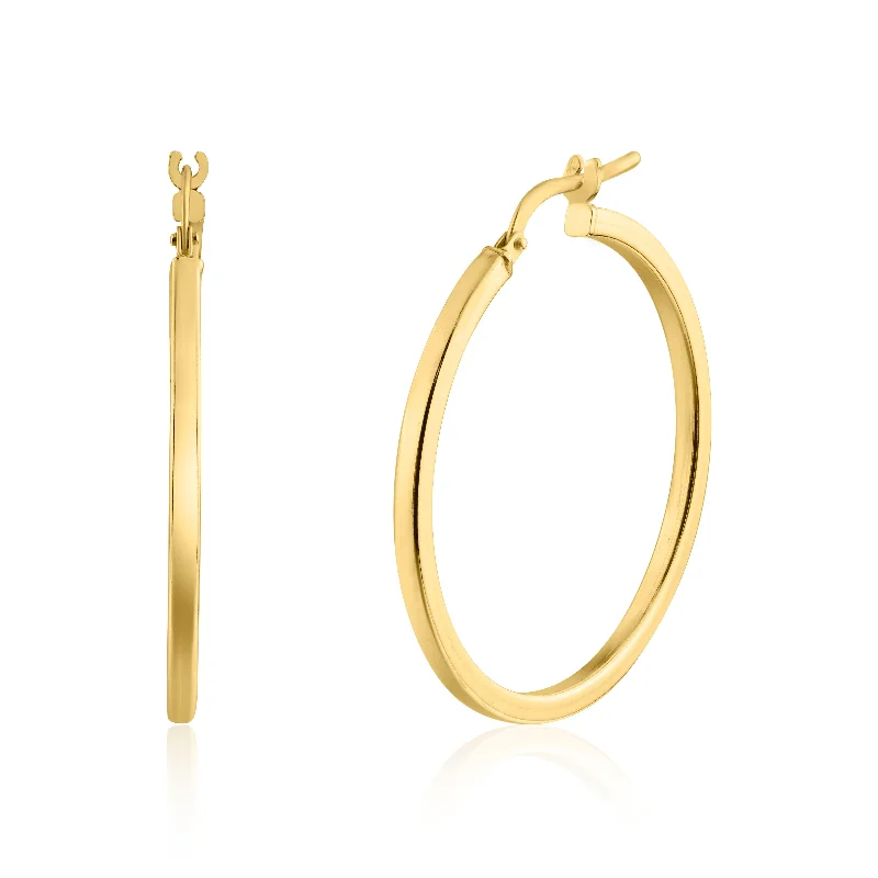 Dainty Gold Earrings-Gold Plated 925 Sterling Silver Silver 2mm Hoop Earring - ARE00026GP