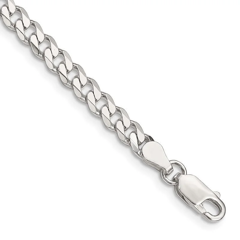 Personalized Chain Bracelets-Sterling Silver 4.5mm Curb Chain Bracelet