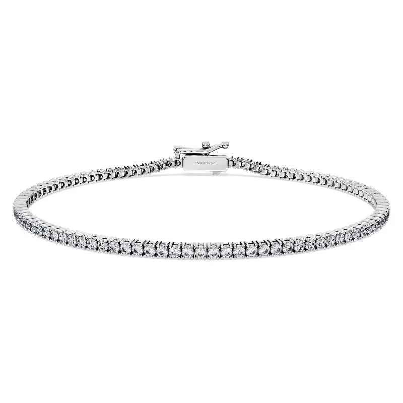 Designer Wedding Bracelets-Swarovski Diamond Eternity Tennis Bracelet 14K White Gold 1.50 Carats tw