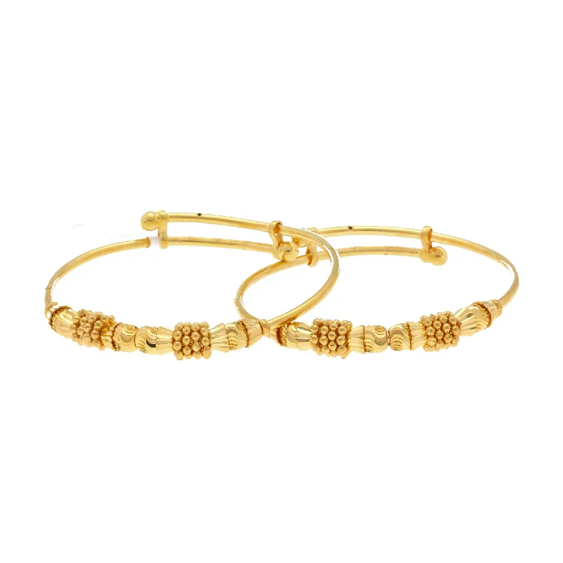 Stylish Bangles for Weddings-22K Yellow Gold Cheerful Baby Bangle Set