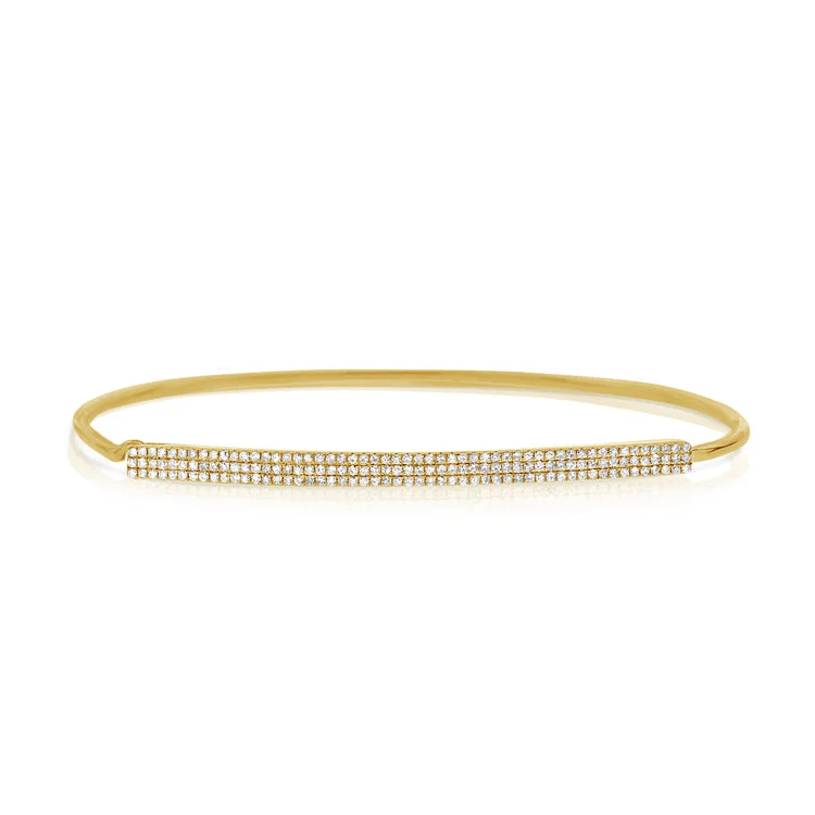 High-End Gold Wedding Bracelets-OKGs Collection Diamond Bangle Bracelet made in 14K Gold