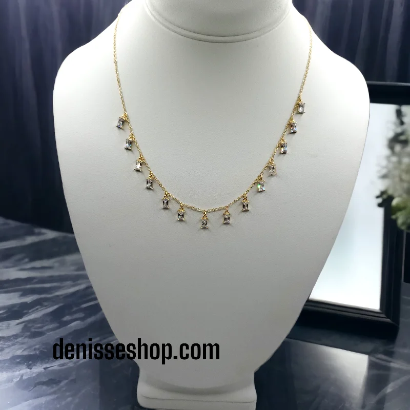 Designer Gemstone Necklaces-ELEGANT NECKLACE SET C1081