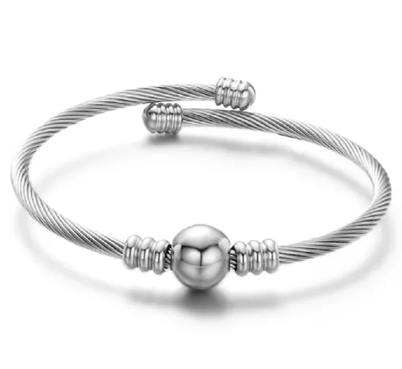 Luxury Stackable Bangles-Stainless Steel  Ball Wire Bangle