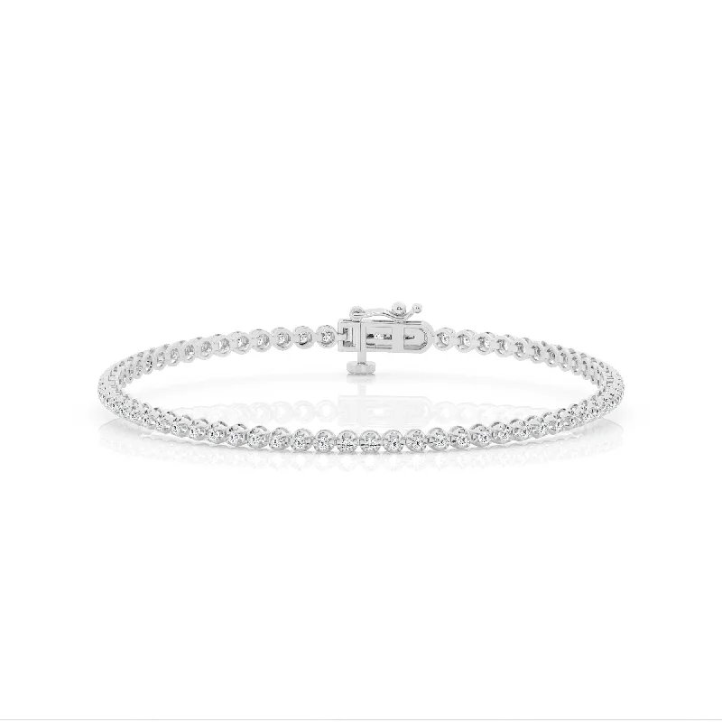 Custom Name Bracelets for Women-1.00 cttw Tennis Bracelet Round Lab Diamond by Mercury Rings