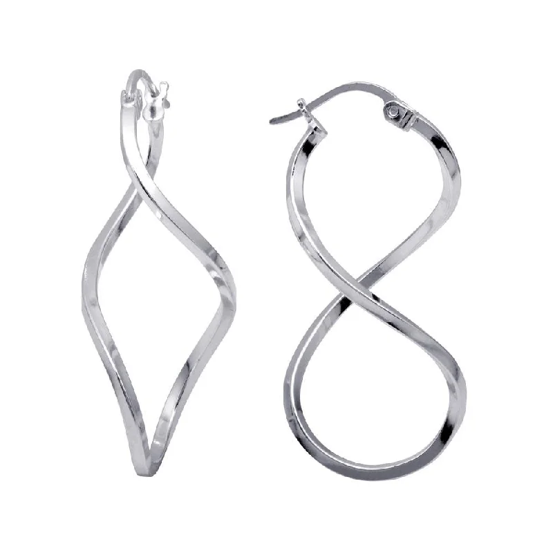 Fashion Earrings for Teens-High Polished 925 Sterling Silver Infinity Hoop Earrings - HP11