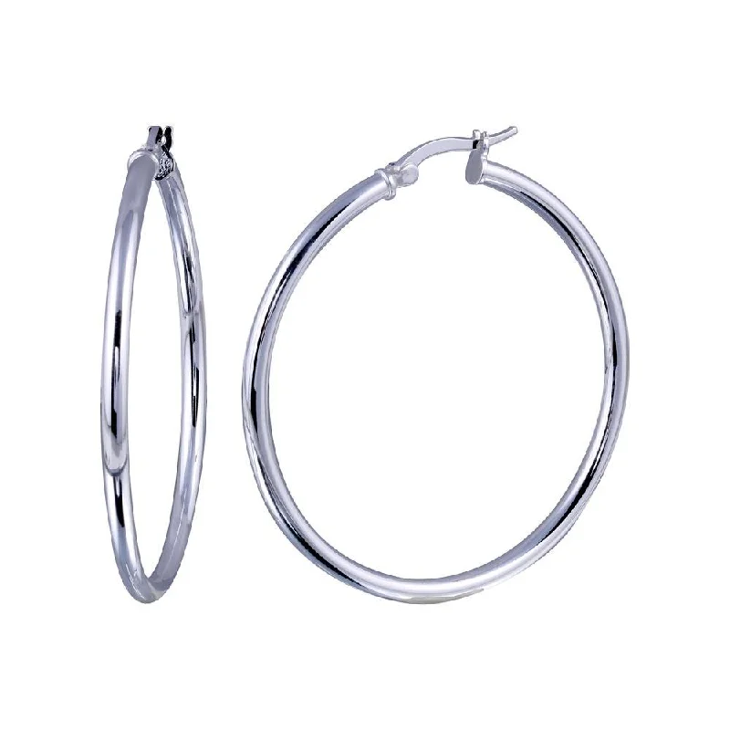 Chic Dangle Earrings-Silver 925 Plain Hoop Earring 2.5mm - HP02-2.5