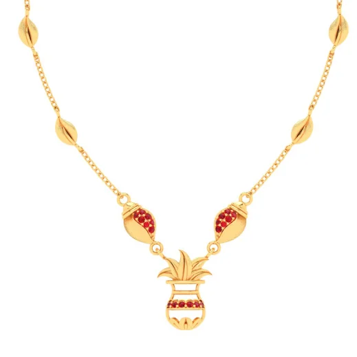 Sparkling Crystal Necklaces-Beautiful 22k Gold Kalash Necklace From Mugdhaa Collection