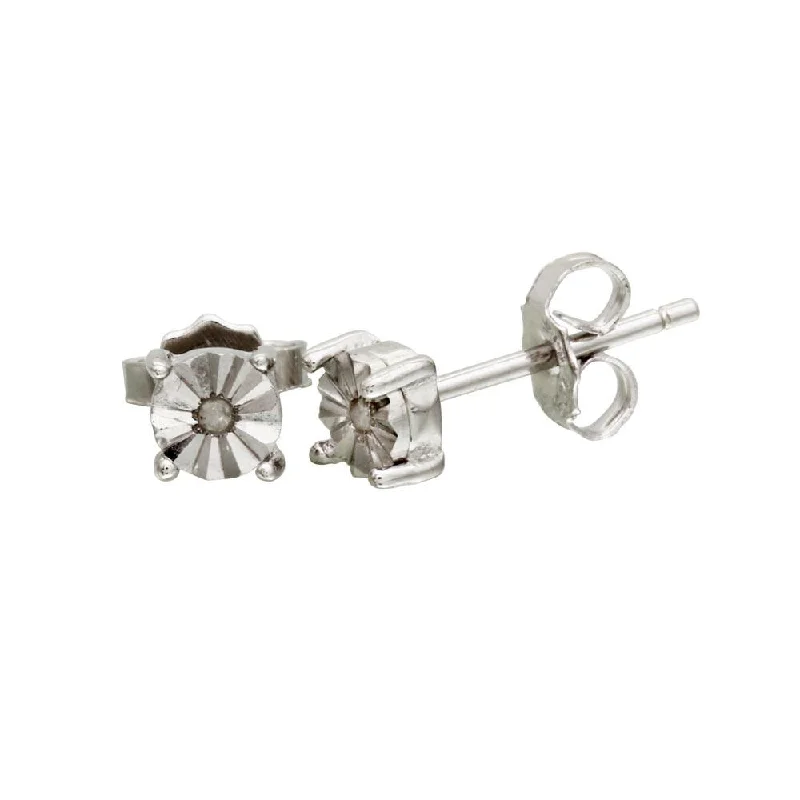 Fashionable Hoop Earrings-Rhodium Plated 925 Sterling Silver Square Stud Earrings - STE01111