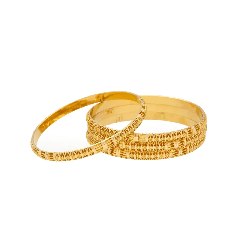 Vintage Wedding Bangles-22K Gold Bangles Set of Four, 42.7gm