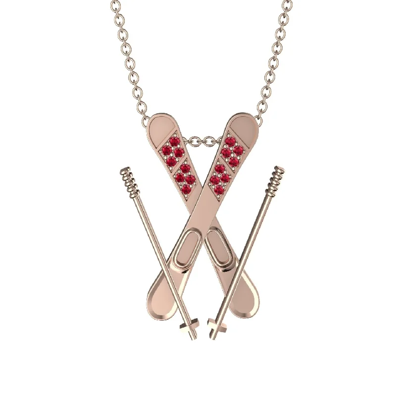 Elegant Long Necklaces-Skis Ruby Necklace - Zachary No. 11