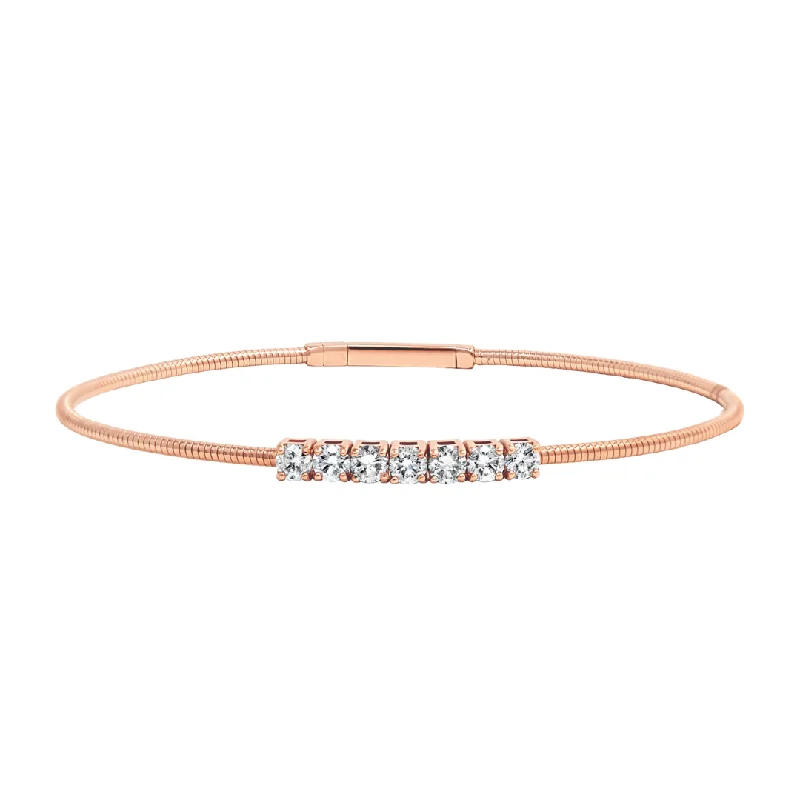 Beautiful Diamond Bangle Sets-Horizon Diamond & Rose Gold Bangle