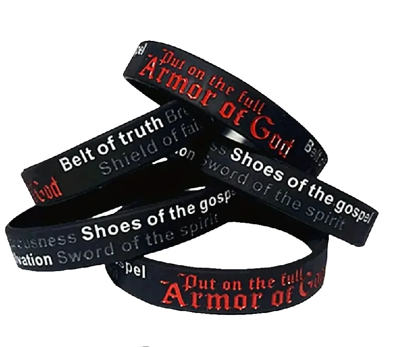 Custom Silver Bangles-Amour of God Rubber Bangle