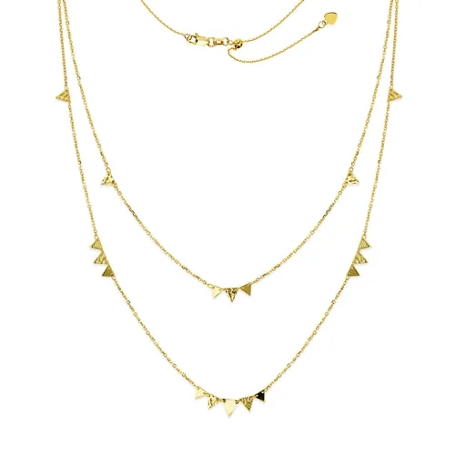 Fashionable Layered Necklaces-14K Triple Triangle Layered Necklace