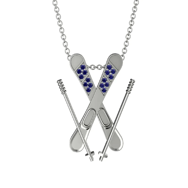 Stunning Gemstone Necklaces-Skis Sapphire Necklace - Zachary No. 15