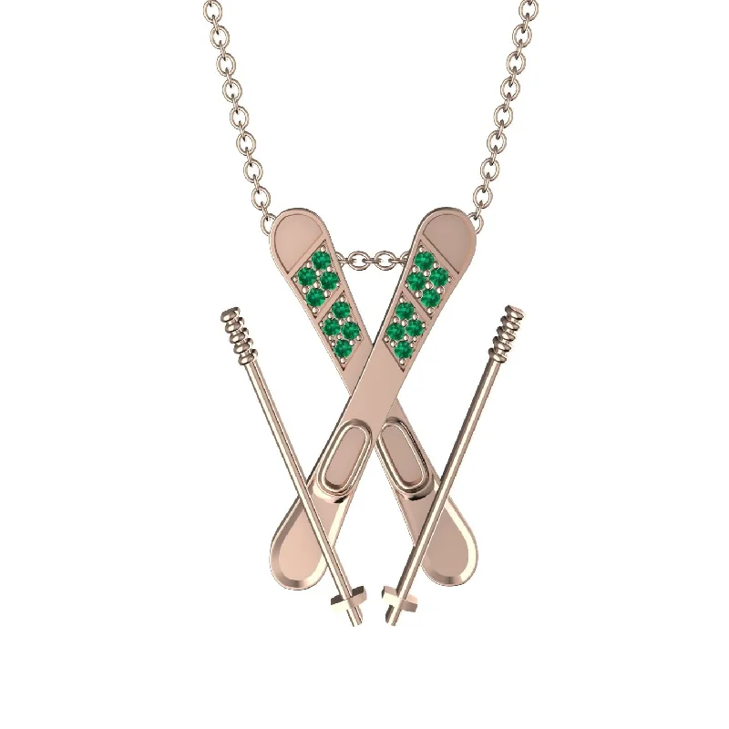 Designer Pendant Necklaces-Skis Emerald Necklace - Zachary No. 5