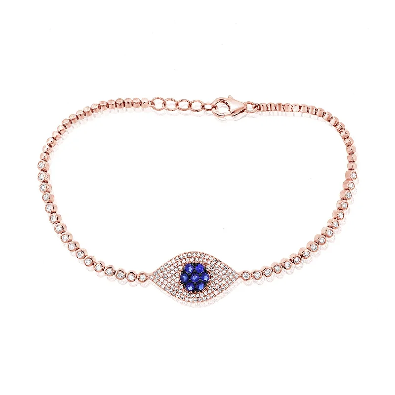 Luxury Gemstone Tennis Bracelets-Evil Eye Diamond Bracelet