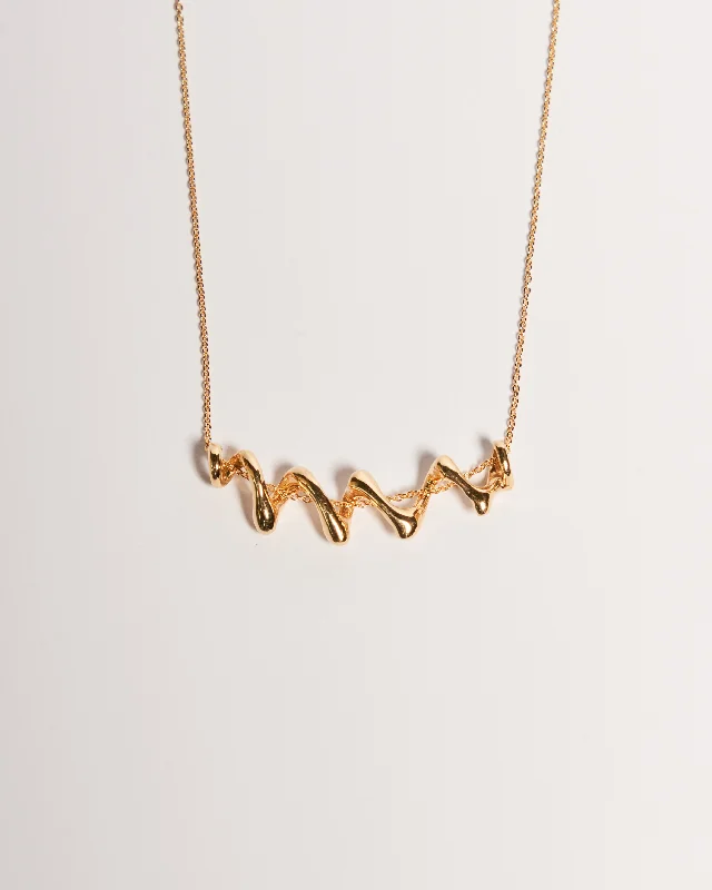 Elegant Dainty Necklaces-Spiral Insert Necklace, Solid Gold