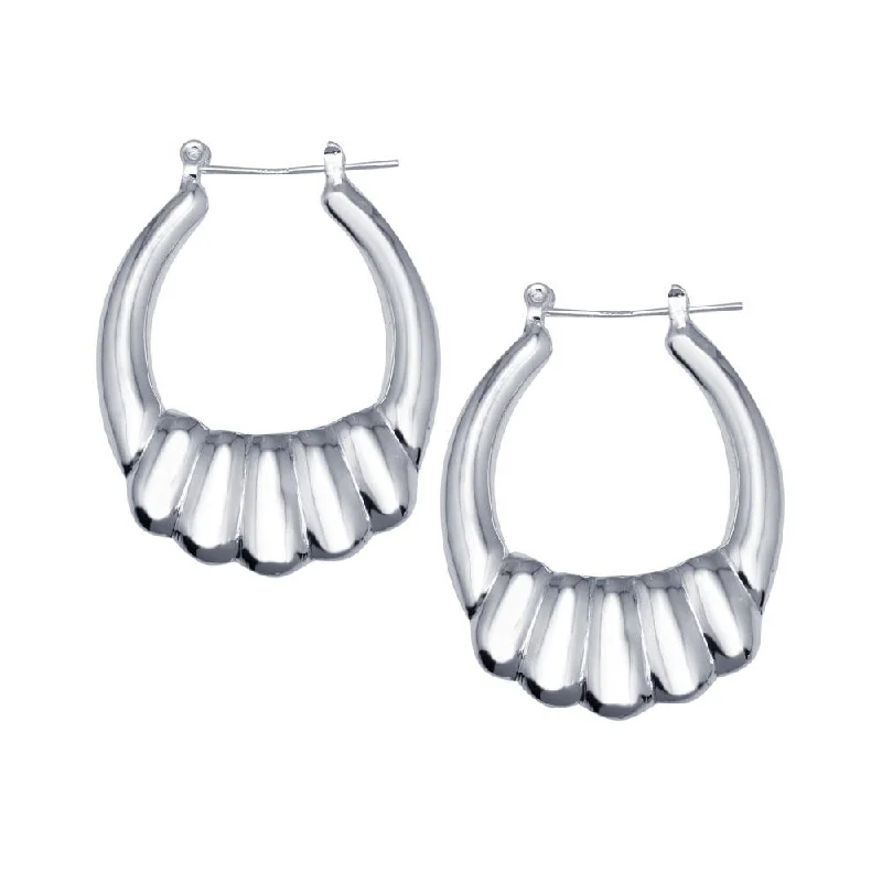 Delicate Drop Earrings-High Polished 925 Sterling Silver Hollow Shrimp Hoop Earrings - HP09