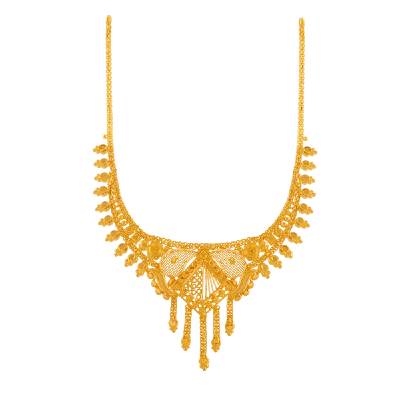 Stylish Gold Necklaces-22KT Yellow Gold Necklace For Women