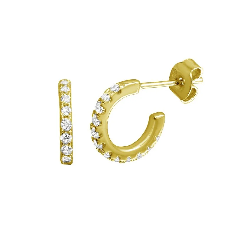 Stunning Gemstone Earrings-Gold Plated 925 Sterling Silver huggie hoop Earring with CZ - STE01173GP