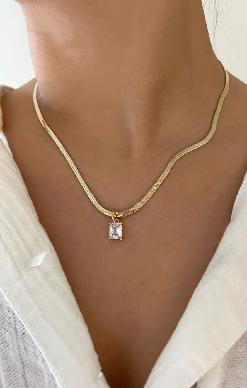 Stylish Pendant Chains-ALV Jewels Diana Necklace ~ Gold