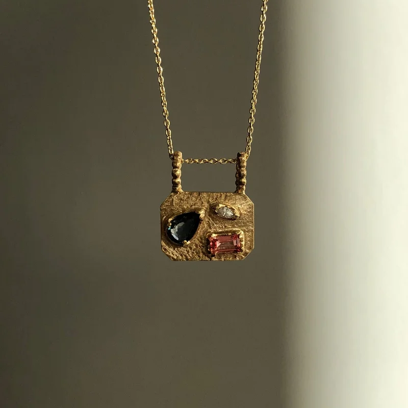 Birthstone Necklaces-Medley Pendant No. 6 Necklace (Octagon), Solid Gold | ONE-OF-A-KIND