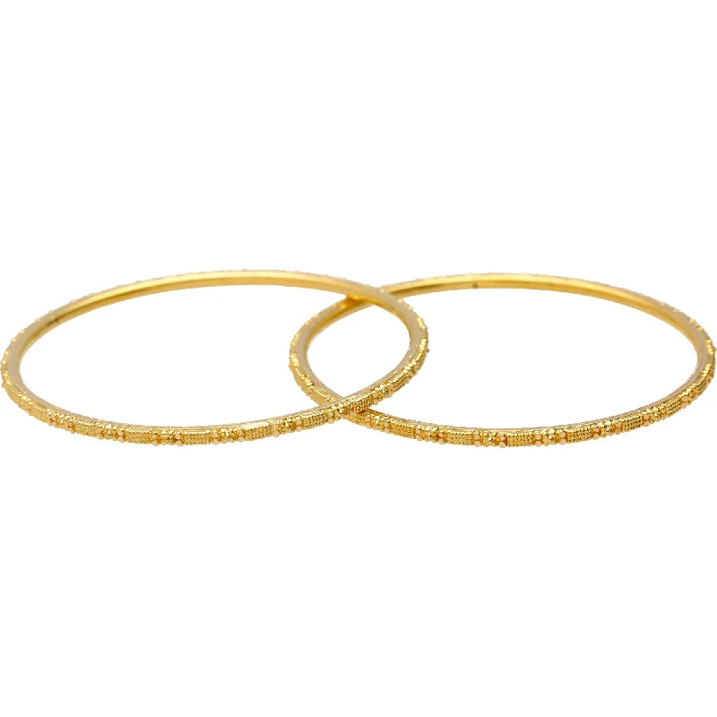 Stunning Wedding Bangles-22K Gold Thin Indian Bangle Set of 2