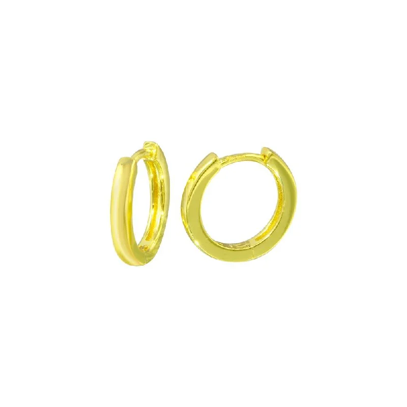 Fashionable Silver Earrings-Gold Plated 925 Sterling Silver huggie hoop Earring - STE01297-GP