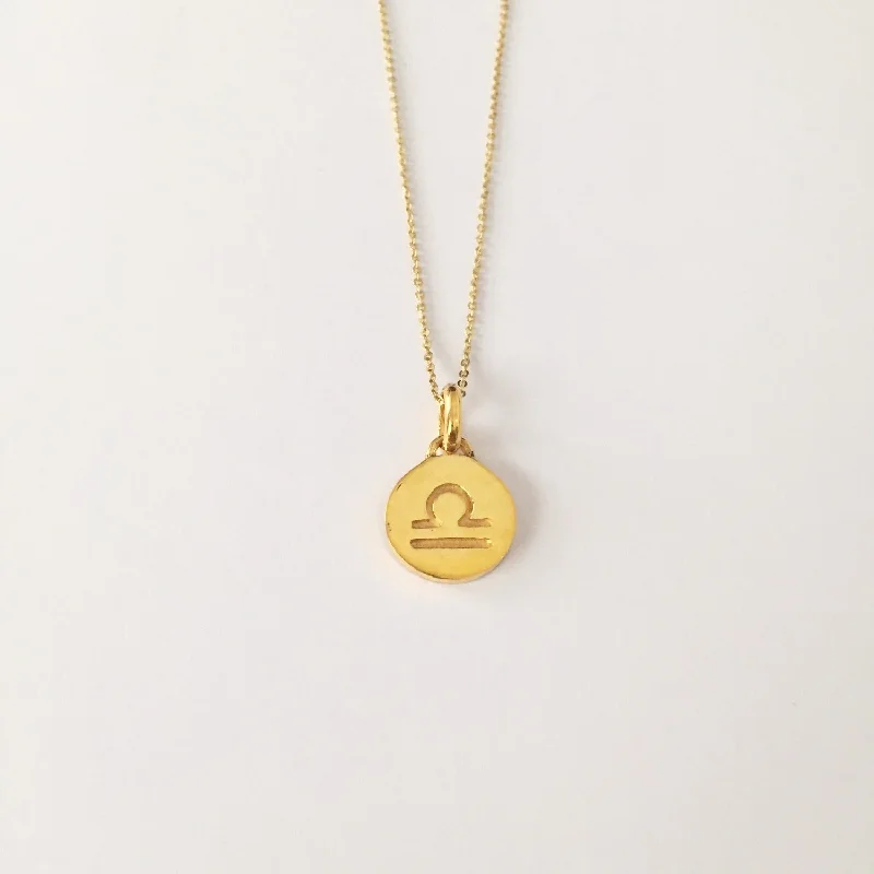 Gold and Silver Necklaces-Libra Necklace, Solid Gold