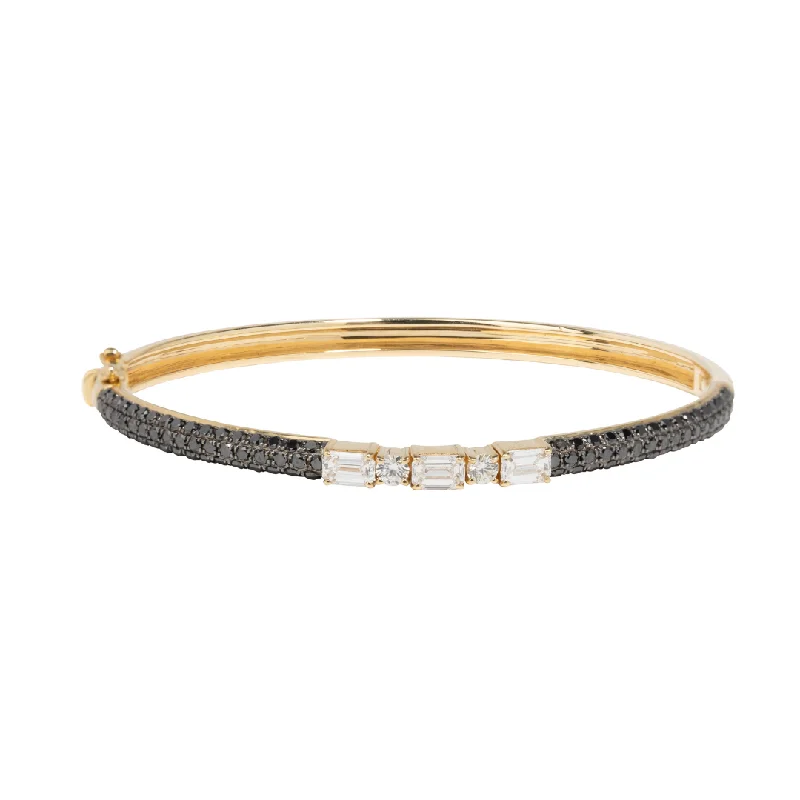 Personalized Wedding Bangles-Warrior Woman Black Diamond Bangle