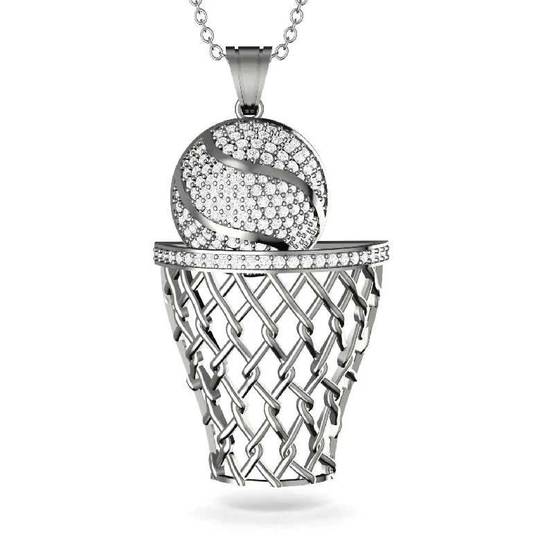 Delicate Heart Necklaces-Basketball Diamond Necklace For Men - Kyle No. 3