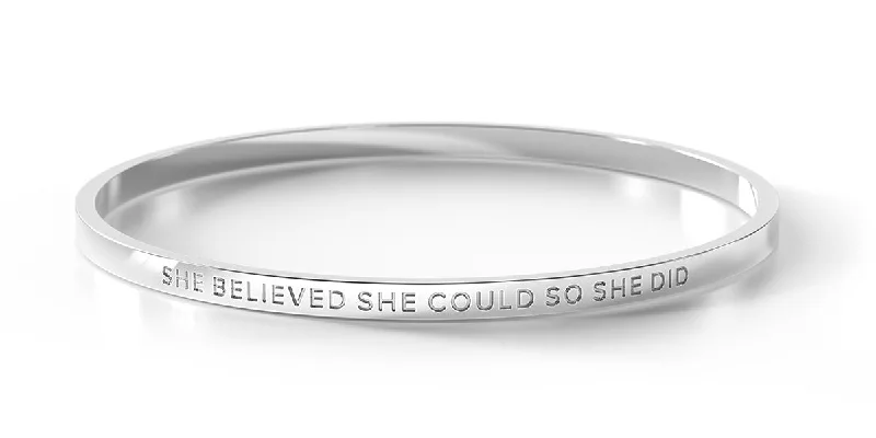 Luxury Bangle Bracelets-She Believed She Could So She Did. - Kids/Teens Bangle