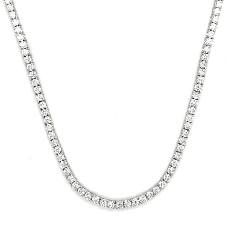 Bridal Gemstone Necklaces-8 Pointer Diamond Tennis Necklace