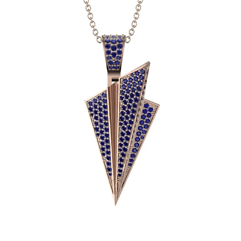 Beautiful Diamond Necklaces-Paper Airplane Sapphire Necklace For Men - Walter No. 14